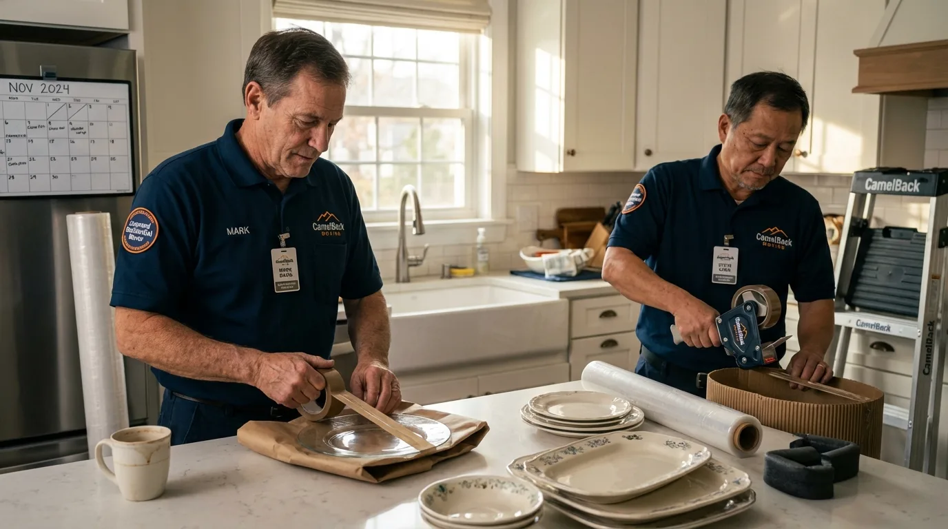 Professional crew packing kitchen dishware in Oldsmar, FL